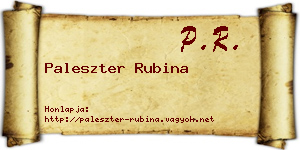 Paleszter Rubina névjegykártya